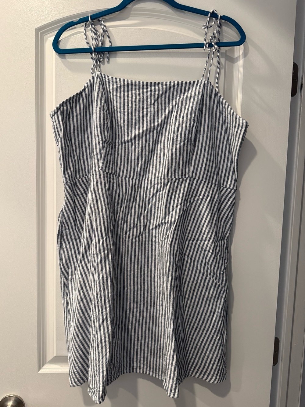 Old Navy Striped Blue and White Tie-Shoulder Camisole Top